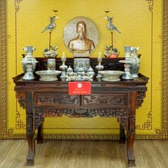 [Set Cao Cấp] Bộ Đồ Thờ Bác Hồ Men Rạn (16 món)