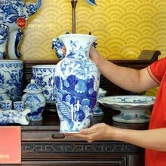 [Set Cao Cấp] Bộ Đồ Thờ Gia Tiên Men Lam (17 món)