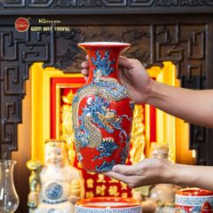 [Set Cao Cấp] Bộ Đồ Thờ Thần Tài Thổ Địa Men Đỏ (11 món)