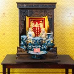 [Set Cao Cấp] Bộ Đồ Thờ Thần Tài Thổ Địa Men Lục (11 món)