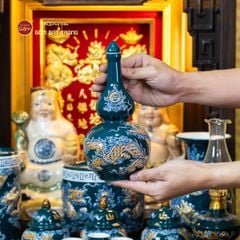 [Set Cao Cấp] Bộ Đồ Thờ Thần Tài Thổ Địa Men Lục (11 món)