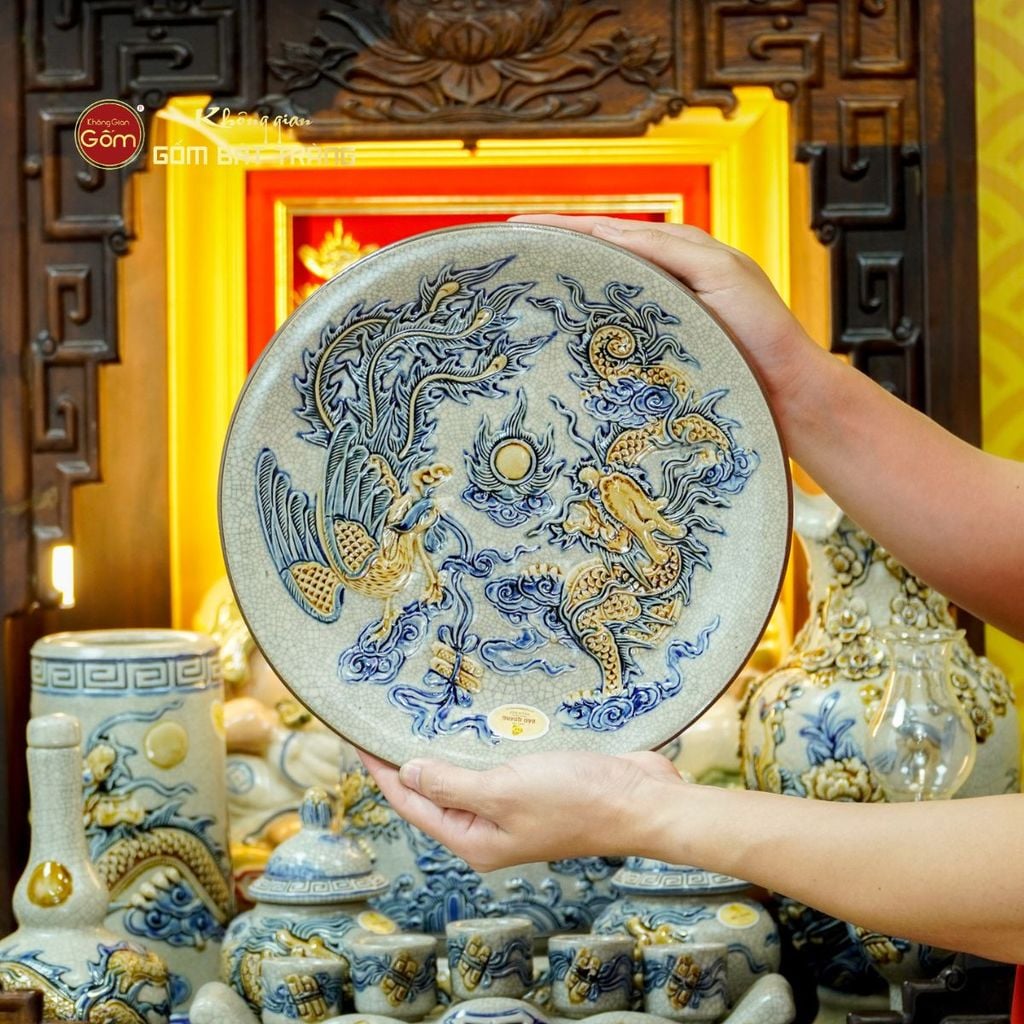 [Set Cao Cấp] Bộ Đồ Thờ Thần Tài Thổ Địa Men Rạn (11 món)