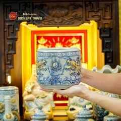 [Set Cao Cấp] Bộ Đồ Thờ Thần Tài Thổ Địa Men Rạn (11 món)