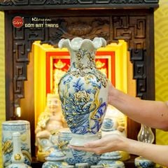 [Set Cao Cấp] Bộ Đồ Thờ Thần Tài Thổ Địa Men Rạn (11 món)