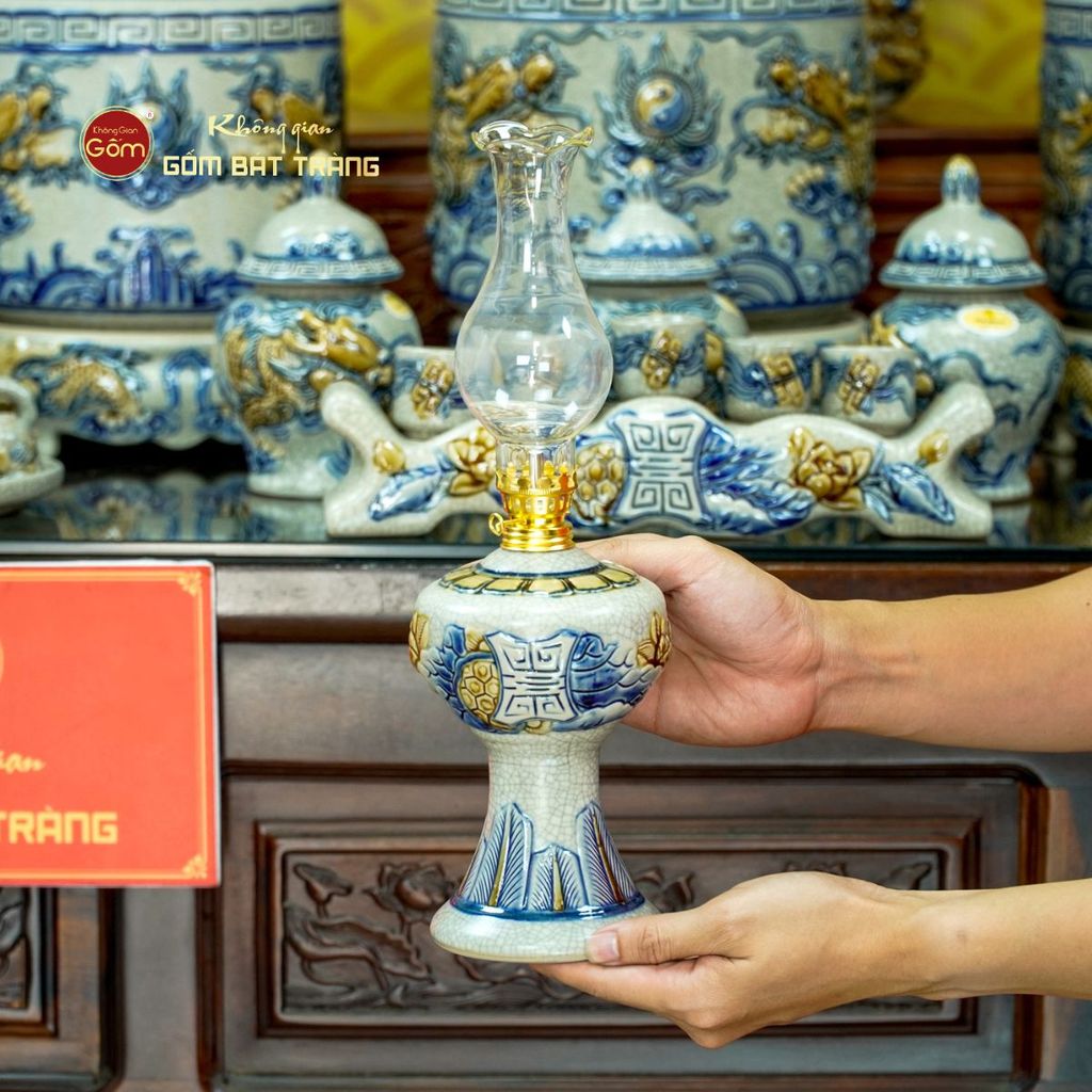 [Set Hào Gia] Bộ Đồ Thờ Gia Tiên Men Rạn (30 món)