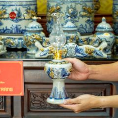 [Set Cao Cấp] Bộ Đồ Thờ Gia Tiên Men Rạn (17 món)