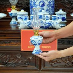 [Set Cao Cấp] Bộ Đồ Thờ Bác Hồ Men Lam (16 món)