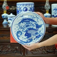 [Set Cao Cấp] Bộ Đồ Thờ Bác Hồ Men Lam (16 món)