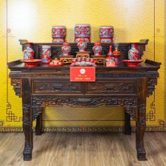 Ống Hương Men Đỏ Họa Tiết Cá Chép Hóa Rồng