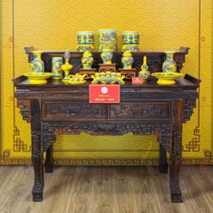 Đèn Dầu Thờ Men Vàng Họa Tiết Cành Đào