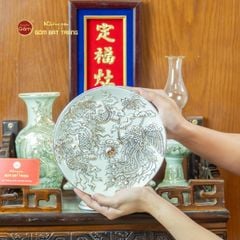 [Set Cơ Bản] Bộ Đồ Thờ Ông Táo Men Hoàng Tộc Vẽ Vàng (6 món)