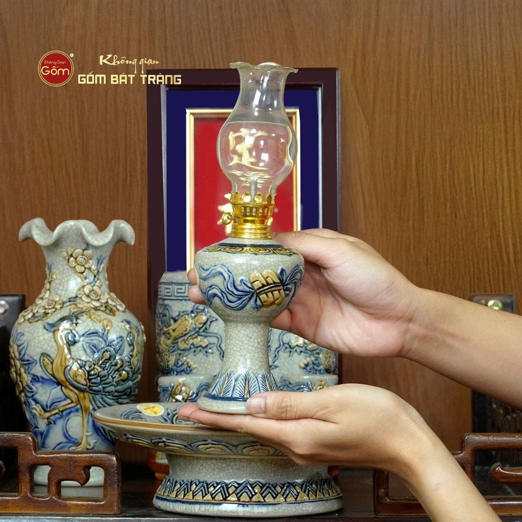 [Set Cơ Bản] Bộ Đồ Thờ Ông Táo Men Rạn (6 món)