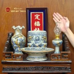 [Set Cơ Bản] Bộ Đồ Thờ Ông Táo Men Rạn (6 món)