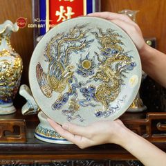 [Set Cơ Bản] Bộ Đồ Thờ Ông Táo Men Rạn Vẽ Vàng (6 món)