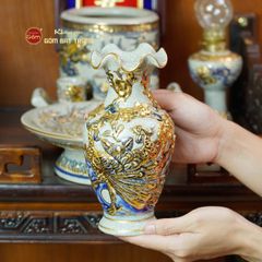 [Set Cơ Bản] Bộ Đồ Thờ Ông Táo Men Rạn Vẽ Vàng (6 món)