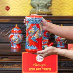 [Set Cơ Bản] Bộ Đồ Thờ Phật Men Đỏ (10 món)