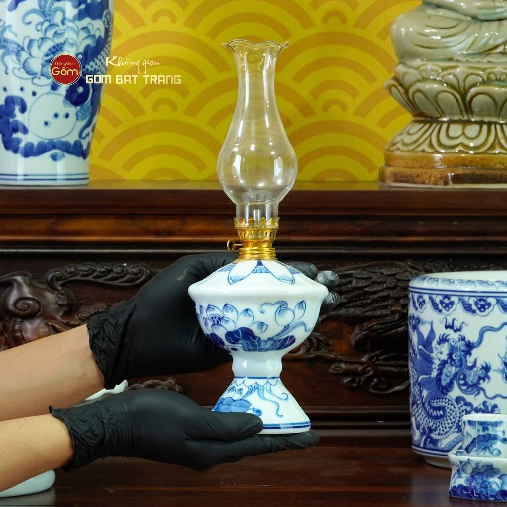 [Set Cơ Bản] Bộ Đồ Thờ Phật Men Lam (11 món)