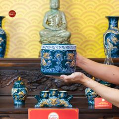 [Set Cơ Bản] Bộ Đồ Thờ Phật Men Lục (10 món)