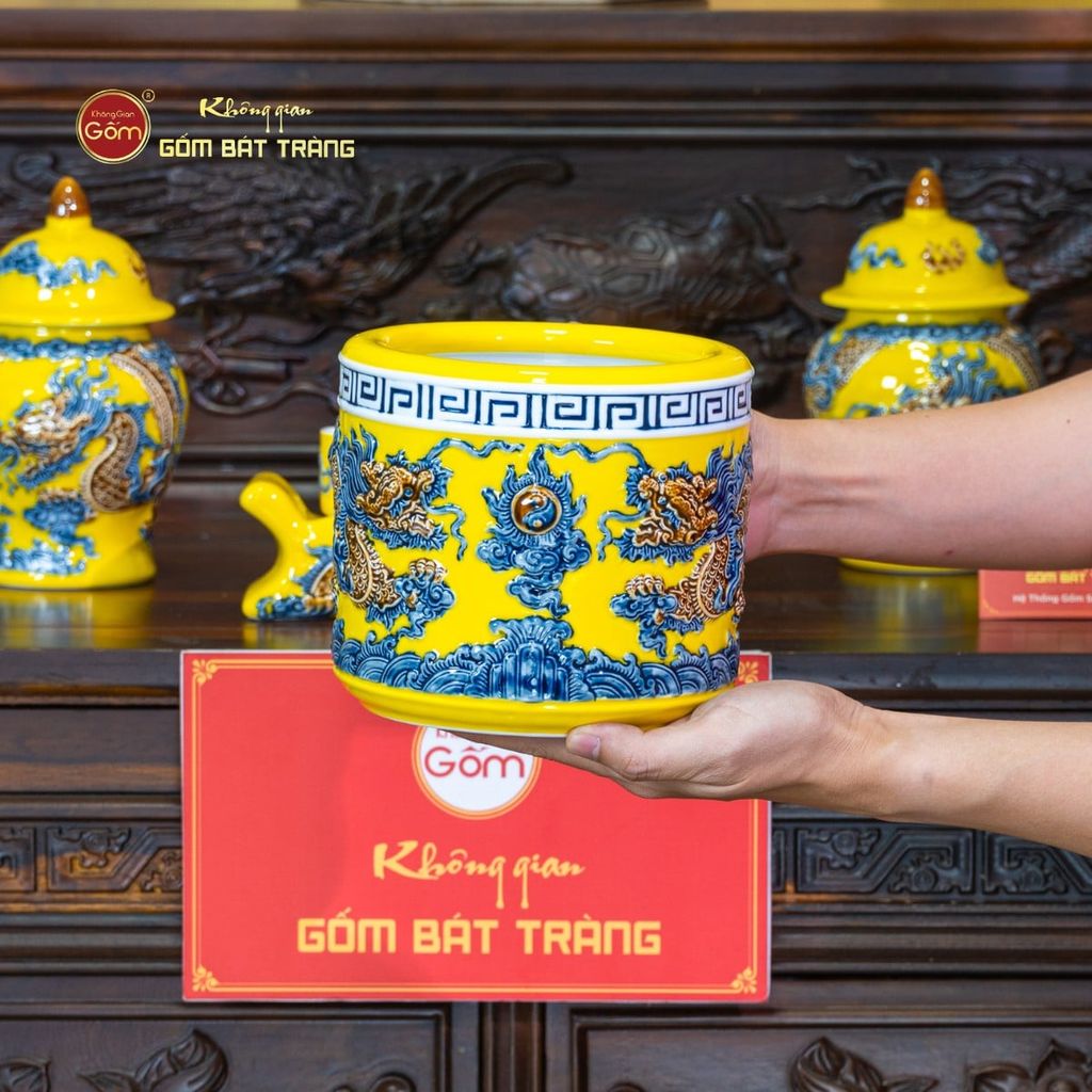 [Set Cơ Bản] Bộ Đồ Thờ Phật Men Vàng (10 món)