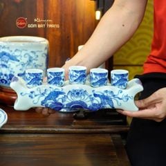 [Set Cơ Bản] Bộ Đồ Thờ Thần Tài Thổ Địa Men Lam (9 món)