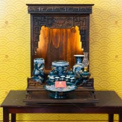 [Set Cơ Bản] Bộ Đồ Thờ Thần Tài Thổ Địa Men Lục (9 món)