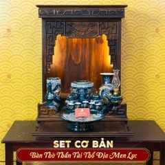 [Set Cơ Bản] Bộ Đồ Thờ Thần Tài Thổ Địa Men Lục (9 món)