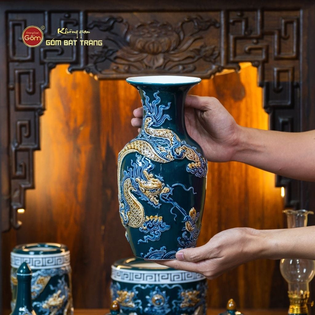 [Set Cơ Bản] Bộ Đồ Thờ Thần Tài Thổ Địa Men Lục (9 món)