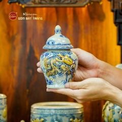 [Set Cơ Bản] Bộ Đồ Thờ Thần Tài Thổ Địa Men Rạn (9 món)