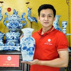 [Set Hào Gia] Bộ Đồ Thờ Gia Tiên Men Lam (34 món)