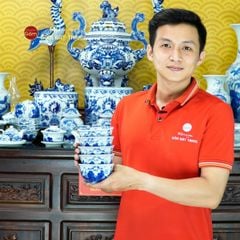 [Set Hào Gia] Bộ Đồ Thờ Gia Tiên Men Lam (34 món)