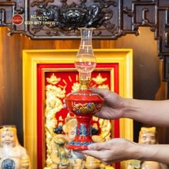 [Set Hào Gia] Bộ Đồ Thờ Thần Tài Thổ Địa Men Đỏ (14 món)