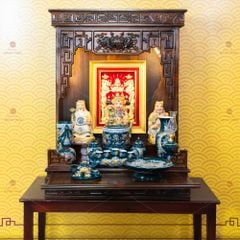 [Set Hào Gia] Bộ Đồ Thờ Thần Tài Thổ Địa Men Lục (14 món)