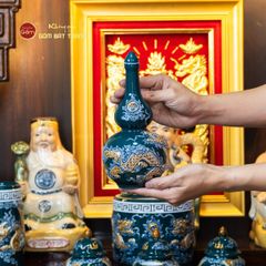 [Set Hào Gia] Bộ Đồ Thờ Thần Tài Thổ Địa Men Lục (14 món)