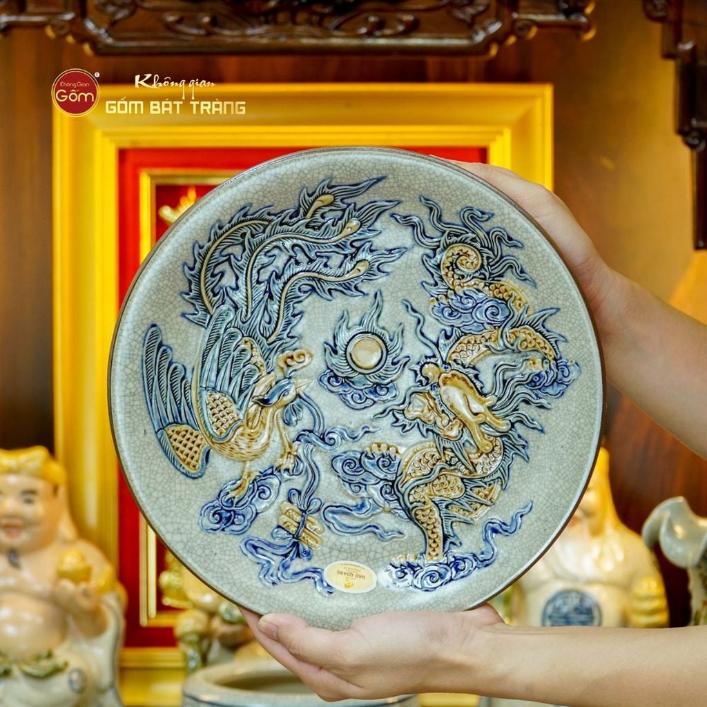 [Set Hào Gia] Bộ Đồ Thờ Thần Tài Thổ Địa Men Rạn (14 món)