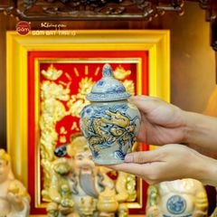 [Set Hào Gia] Bộ Đồ Thờ Thần Tài Thổ Địa Men Rạn (14 món)