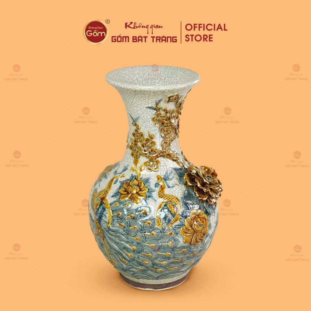 Tỏi Bình Men Rạn Công Đào Hoa Đắp Đổi