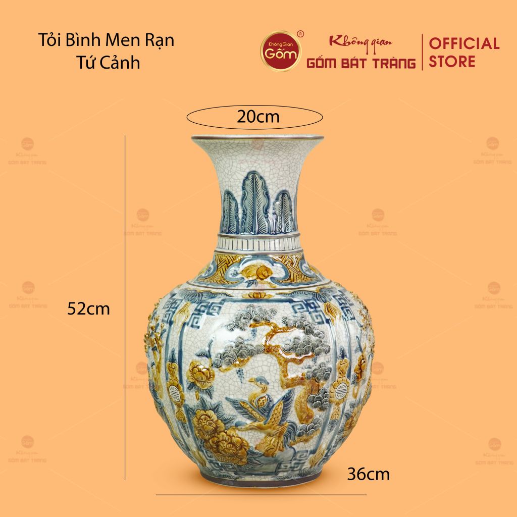 Tỏi Bình Men Rạn Tứ Cảnh
