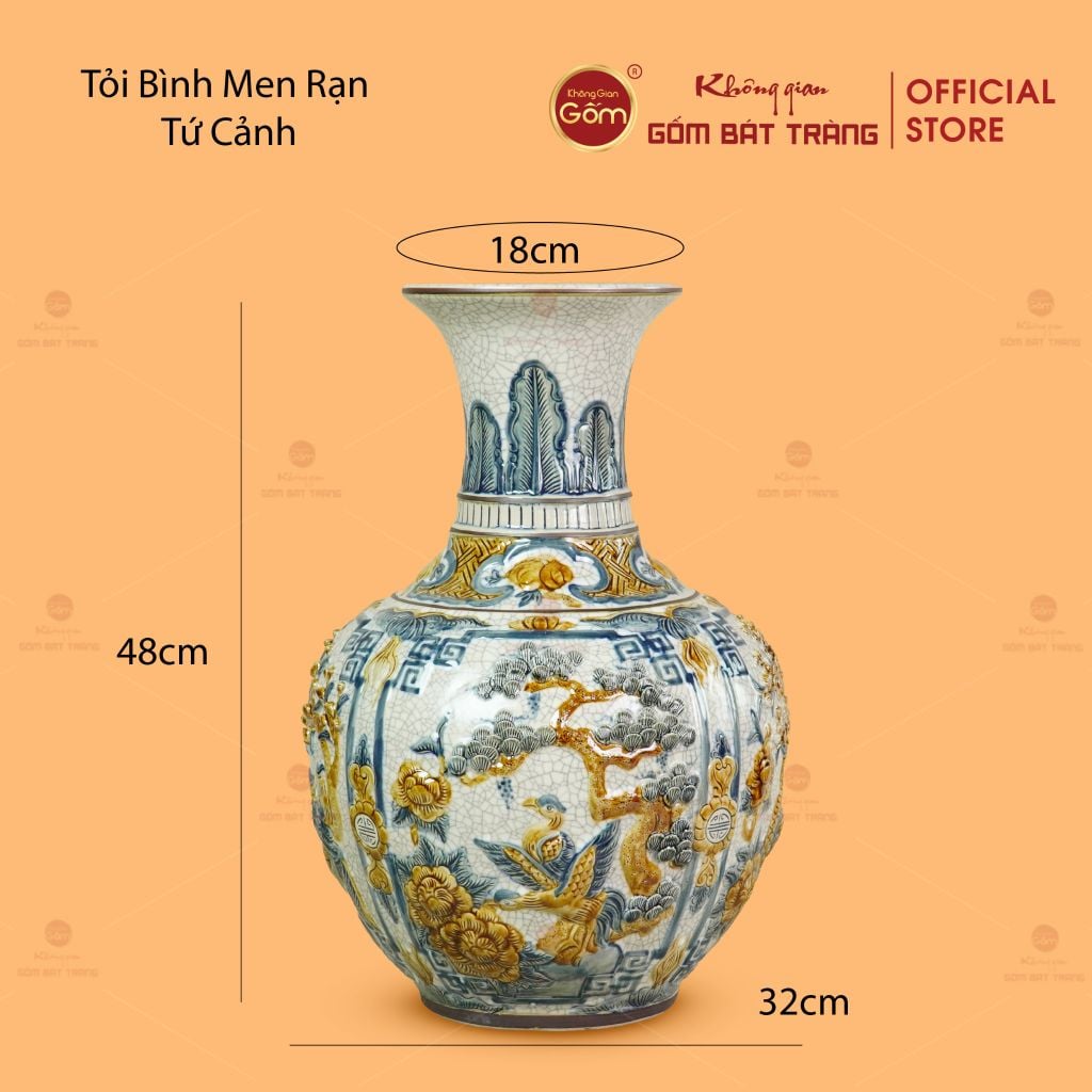 Tỏi Bình Men Rạn Tứ Cảnh