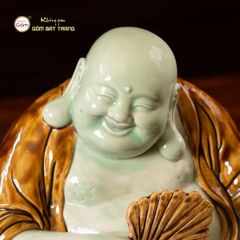 Tượng Di Lặc Ngồi Cầm Quạt