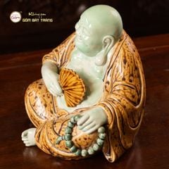 Tượng Di Lặc Ngồi Cầm Quạt