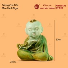 Tượng Chú Tiểu Men Xanh Ngọc