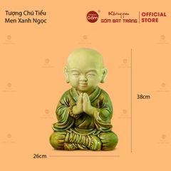 Tượng Chú Tiểu Men Xanh Ngọc