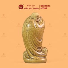 Tượng Di Lặc Ngũ Phúc Men Vàng Nâu
