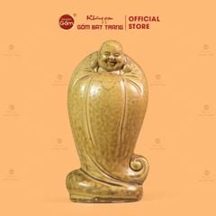 Tượng Di Lặc Ngũ Phúc Men Vàng Nâu