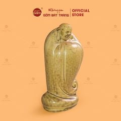 Tượng Di Lặc Ngũ Phúc Men Vàng Nâu