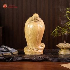 Tượng Di Lặc Ngũ Phúc Men Vàng Nâu