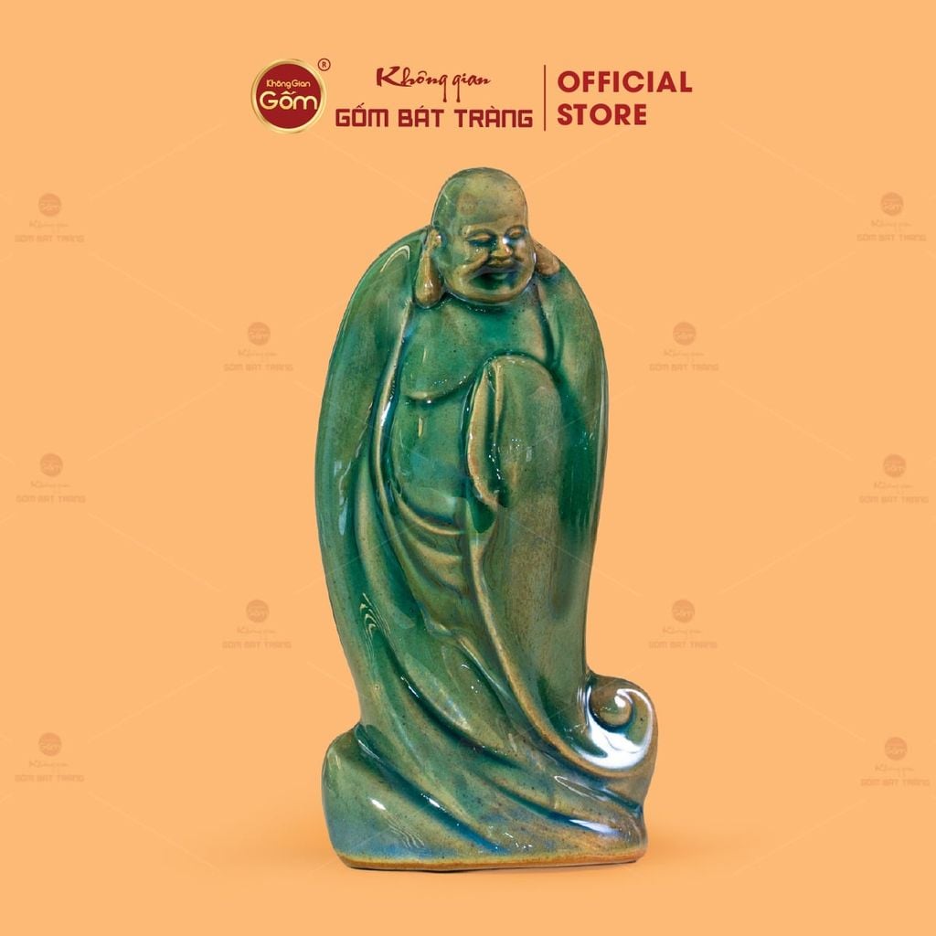 Tượng Di Lặc Ngũ Phúc Men Xanh Ngọc
