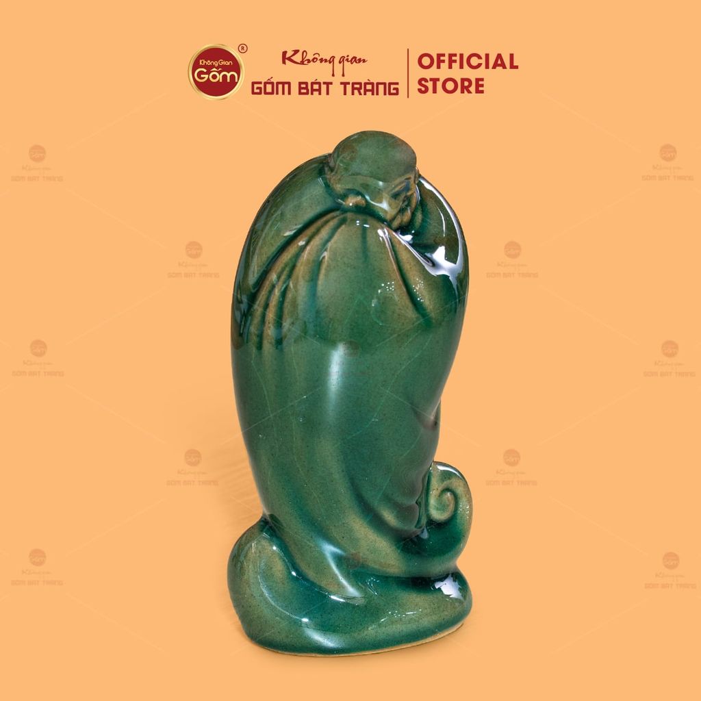 Tượng Di Lặc Ngũ Phúc Men Xanh Ngọc