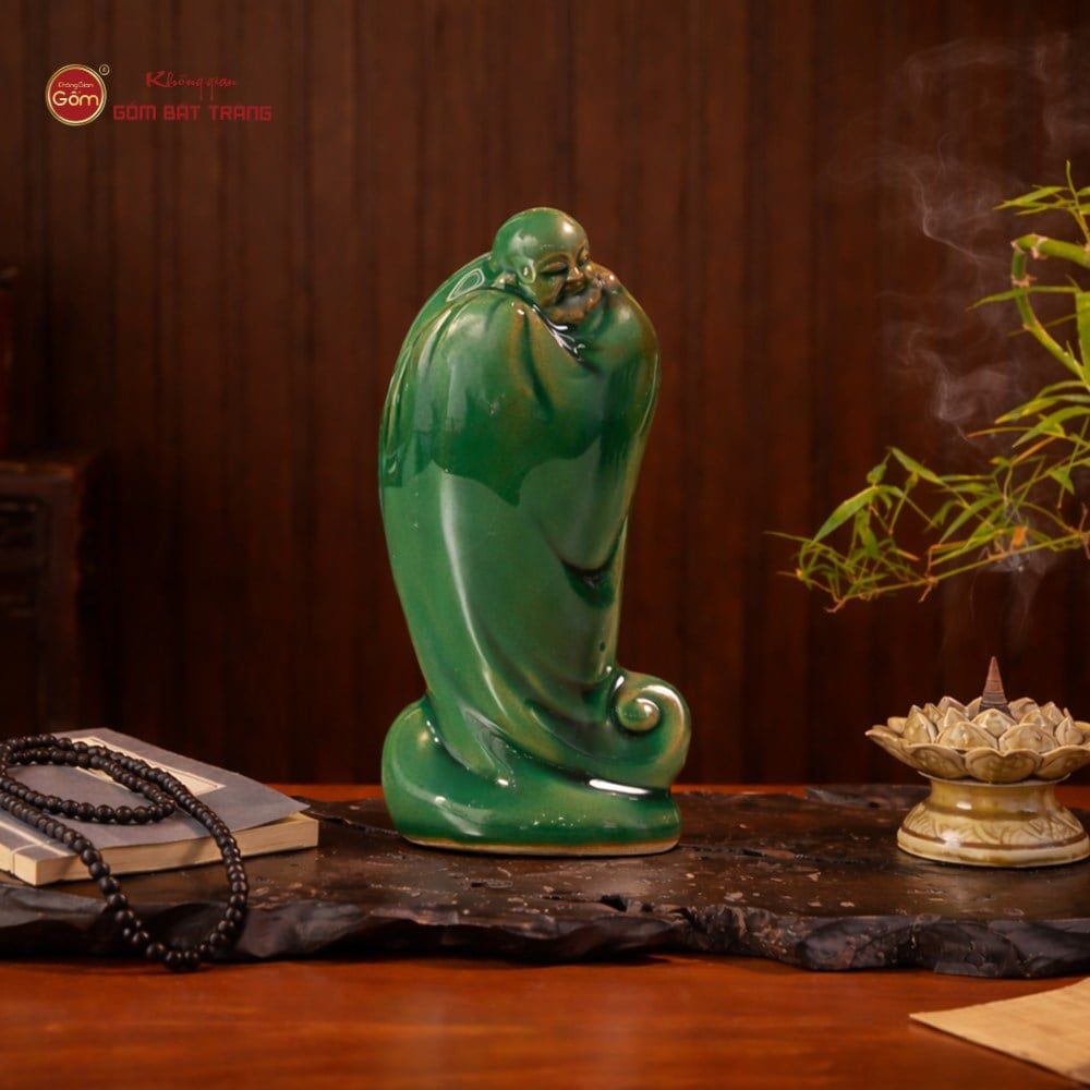 Tượng Di Lặc Ngũ Phúc Men Xanh Ngọc