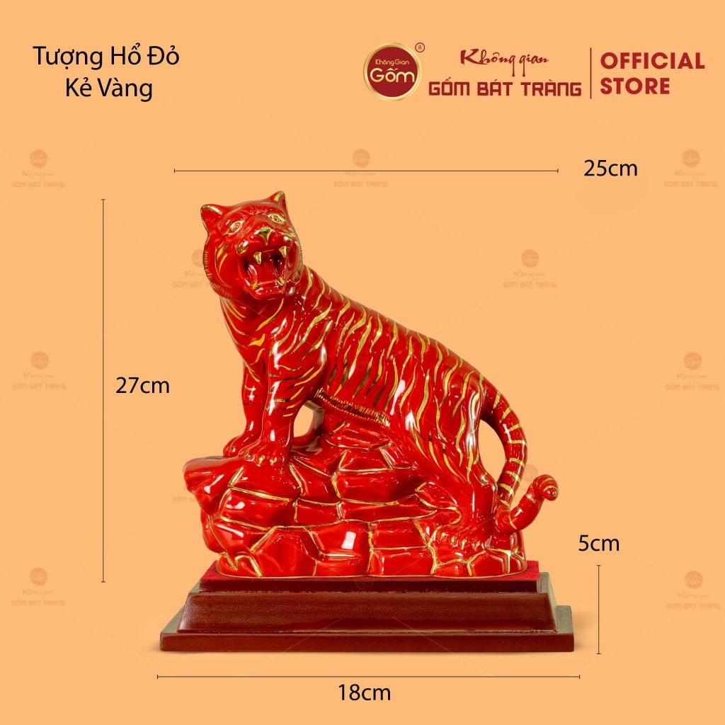 Tượng Hổ Vẽ Vàng